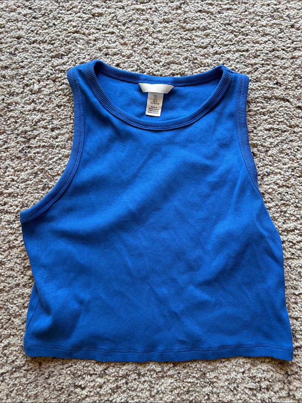 H&M Bright Blue Ribbed Tank Top